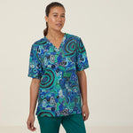 WARLU INDIGENOUS PRINT SCRUB TOP