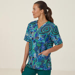 WARLU INDIGENOUS PRINT SCRUB TOP