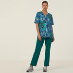 WARLU INDIGENOUS PRINT SCRUB TOP