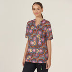 BUSH TUCKER PRINT INDIGENOUS SCRUB TOP