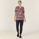 BUSH TUCKER PRINT INDIGENOUS SCRUB TOP