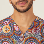 BUSH TUCKER PRINT INDIGENOUS SCRUB TOP