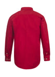 LIGHTWEIGHT LS 1/2 PLACKET COTTON DRILL SHIRT WITH CONTRAST BUTTONS WS3029
