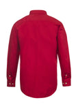 LIGHTWEIGHT LS 1/2 PLACKET COTTON DRILL SHIRT WITH CONTRAST BUTTONS WS3029