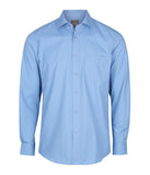 Nicholson Premium Poplin Long Sleeve Shirt 1272L French Blue and Charcoal