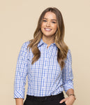 Foxton Ladies Tonal Check 3/4 Sleeve Shirt 1711WL