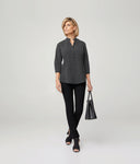 City Stretch Spot Hi-Lo 3/4 Sleeve Blouse