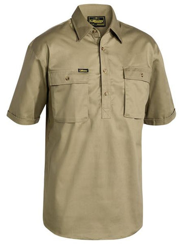 Closed Front Cotton Drill Shirt - Short Sleeve BSC1433