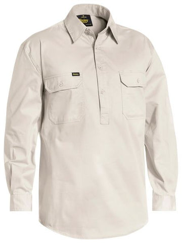 Closed Front Cool Lightweight Drill Shirt - Long Sleeve BSC6820