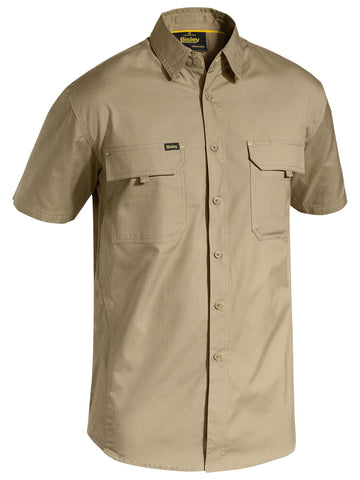 mens-airflow-ripstop-shirt-bisley-khaki-front-ss