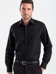 Mens-poplin-black-long-sleeve-semi-tailored-fit