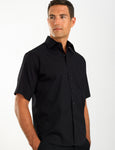 Mens-poplin-black-long-sleeve-semi-tailored-fit