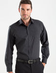 Mens Dark Stripe Charcoal Business Shirt 236