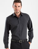 Mens Dark Stripe Charcoal Business Shirt 236
