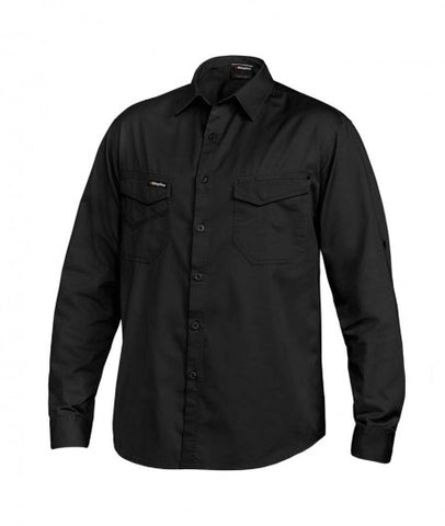 mens-tradie-long-sleeve-work-shirt-front-black