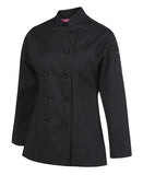 ladies-vented-black-chef-jacket-long-sleeve-side-front