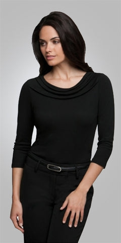 ladies-eva-knit-3q-sleeve-black