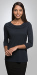 ladies-eva-knit-3q-sleeve-charcoal