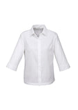 ladies-luxe-3-4-sleeve-white-shirt