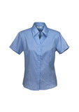 ladies-printed-oasis-short-sleeve-shirt-mid-blue