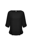 ladies-madison-boatneck-blouse-rolledsleeve-black