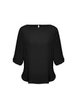 ladies-madison-boatneck-blouse-rolledsleeve-black