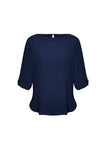 ladies-madison-boatneck-blouse-rolled-sleeve-navy