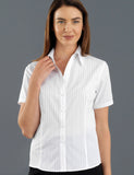 ladies-white-fine-stripe-short-sleeve-semi-tailored
