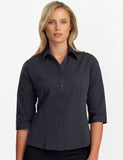 ladies-jk-semi-tailored-fit-charcoal-dark-stripe-blouse-3-4-sleeve