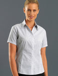 ladies-mini-check-semi-tailored-short-sleeve-blouse-grey