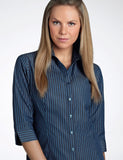 ladies-jk-bold-stripe-3-4-sleeve-slate-blouse