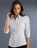 ladies-mini-check-slim-fit-grey-3q-sleeve