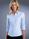 ladies-new-pinpoint-oxford-sky-3-4-sleeve-uv