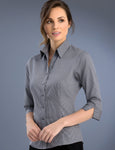 ladies-pinstripe-slim-fit-3q-sleeve-blouse