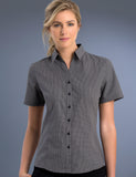 ladies-small-check-charcoal-ss-sleeve-slim-fit