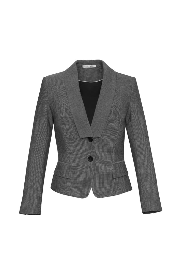 Womens Grey Cropped Textured Jacket Westcoast Workwear