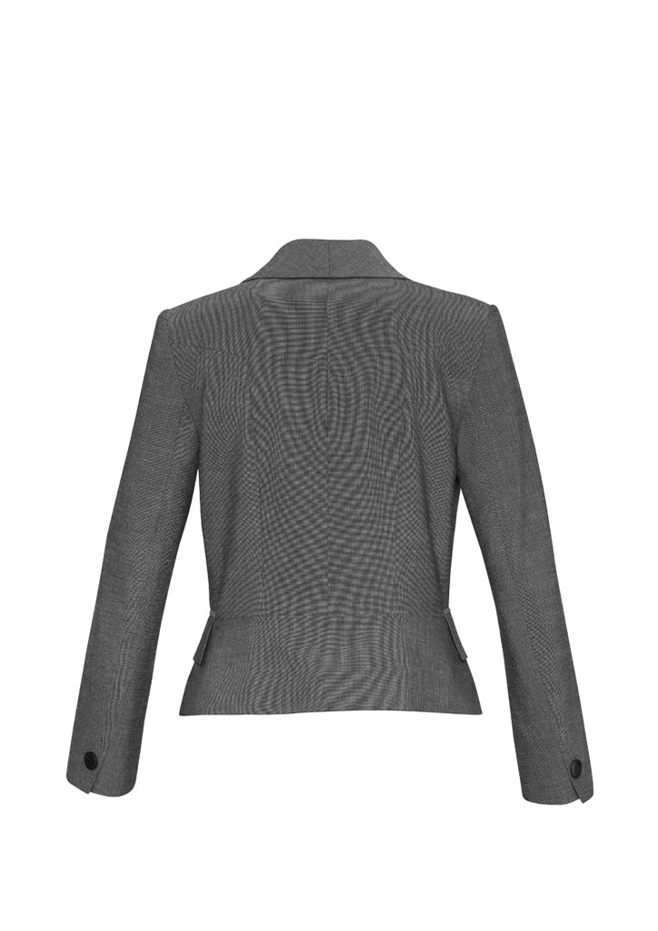 Womens Grey Cropped Textured Jacket Westcoast Workwear