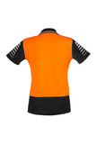 womens-hi-vis-industrial-polo-orange-black-short-sleeve-back