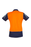 womens-hi-vis-industrial-polo-orange-navy-short-sleeve-front