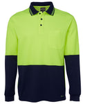 Hi Vis Long Sleeve Cotton Back Polo