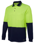 Hi Vis Long Sleeve Cotton Back Polo