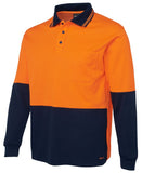 Hi Vis Long Sleeve Cotton Back Polo