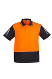 mens-industrial-hi-vis-polo-short-sleeve-orange-black-front