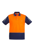 mens-industrial-hi-vis-polo-short-sleeve-orange-navy-front