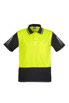 mens-industrial-hi-vis-polo-short-sleeve-yellow-black-front