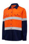 womens-hi-vis-2-tone-longsleeve-work-shirt-taped-yo8805-front-ORN