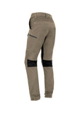 mens-work-pants-syzik-stretchworx-street-tradie-khaki-side-back